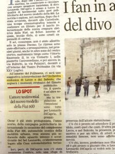 Gazzetta del Mezzogiorno - Suggestiva interpretazione della OLES per lo spot della nuova Fiat 600, con Leonardo DiCaprio